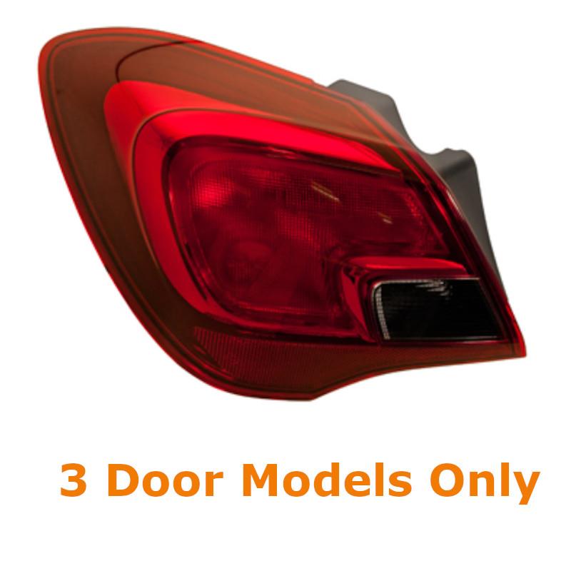 Vauxhall Corsa E Rear Tail Light Lamp 3 Door Only 2014-2020 Left Side