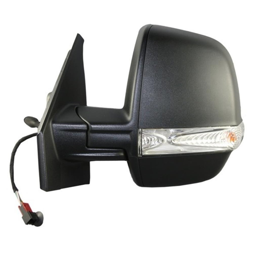 Fiat Doblo 2010-2023 Twin Glass Cable Black Wing Door Mirror Left