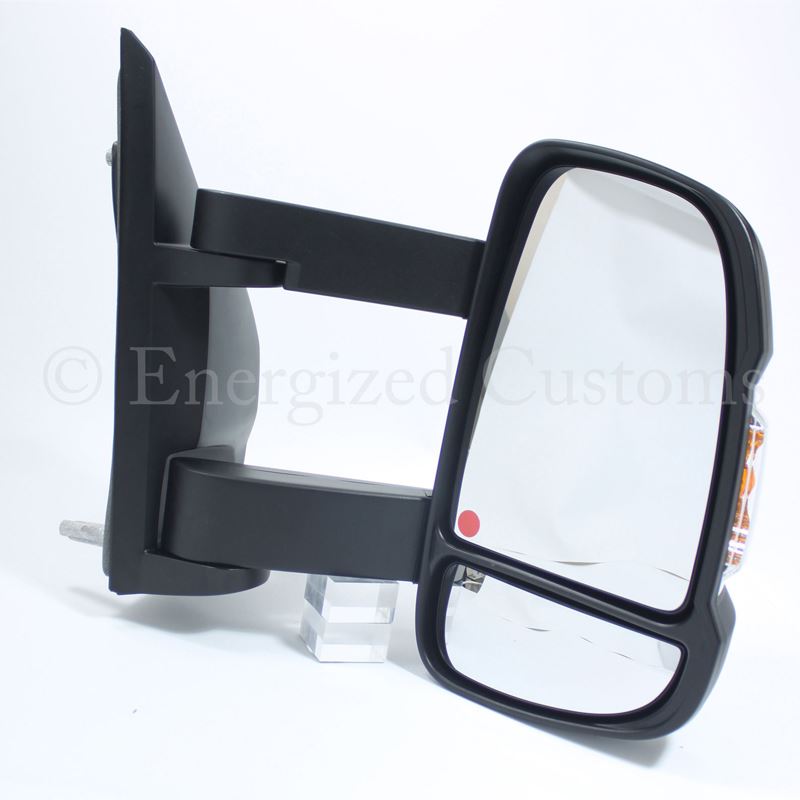 Fiat Ducato 2006-2020 Long Arm Electric Black Wing Door Mirror Right Side