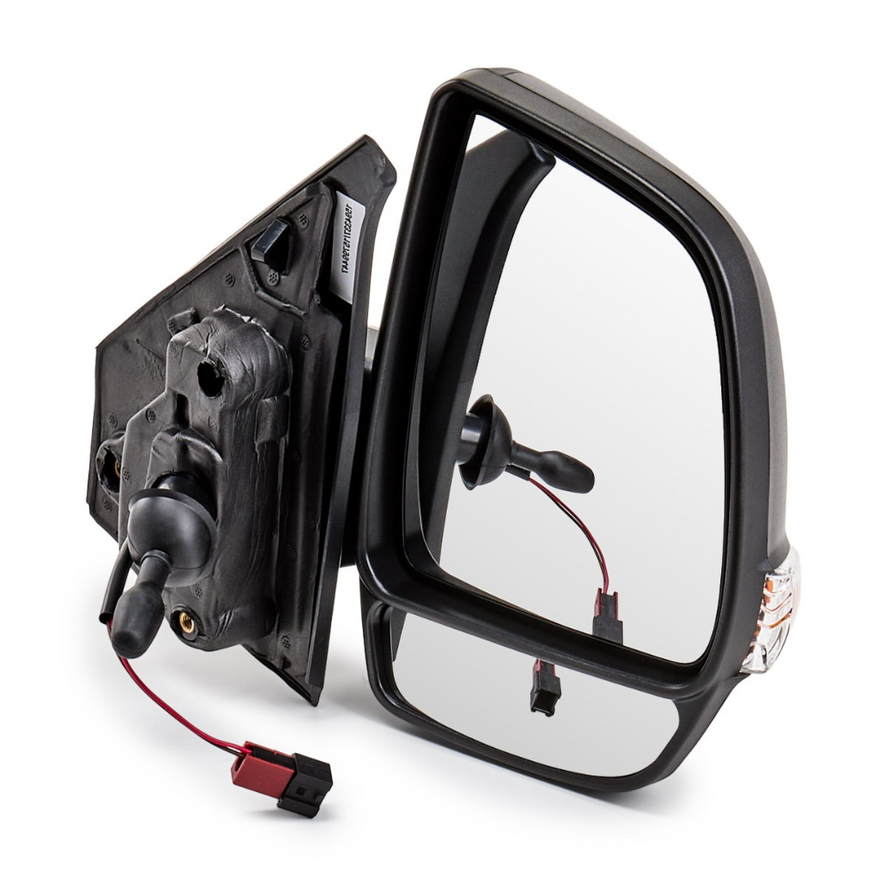 Fiat Doblo Mk2 2010-2023 Twin Glass Cable Black Wing Mirror Drivers Side