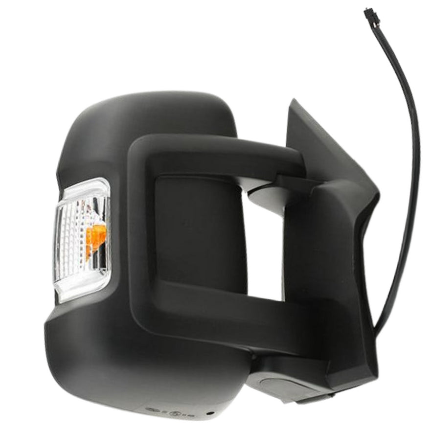 Citroen Relay 2006-2018 Short Arm Electric Black Wing Door Mirror Drivers Side