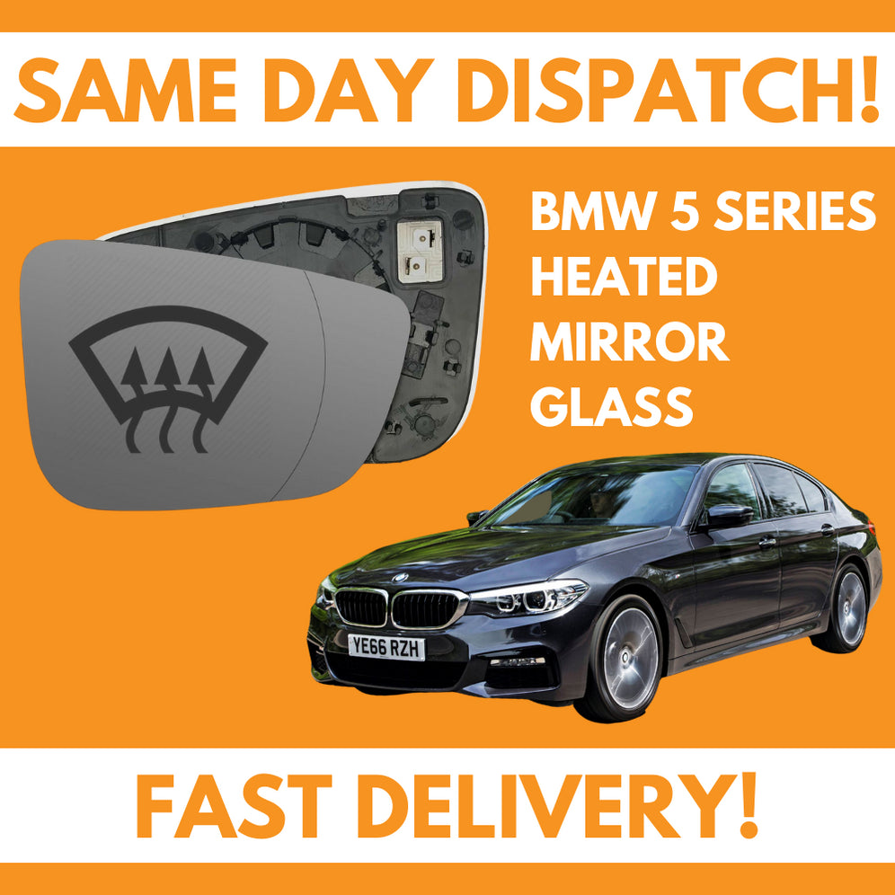 BMW 5 Series G30 2016-2025 Heated Door Wing Mirror Glass UK Right Drivers Side