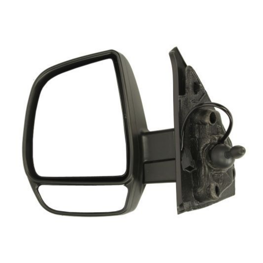 Fiat Doblo 2010-2023 Twin Glass Cable Black Wing Door Mirror Left