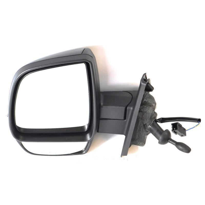 Fiat Doblo 2010-2015 Twin Glass Cable Black Wing Door Mirror Passenger Side