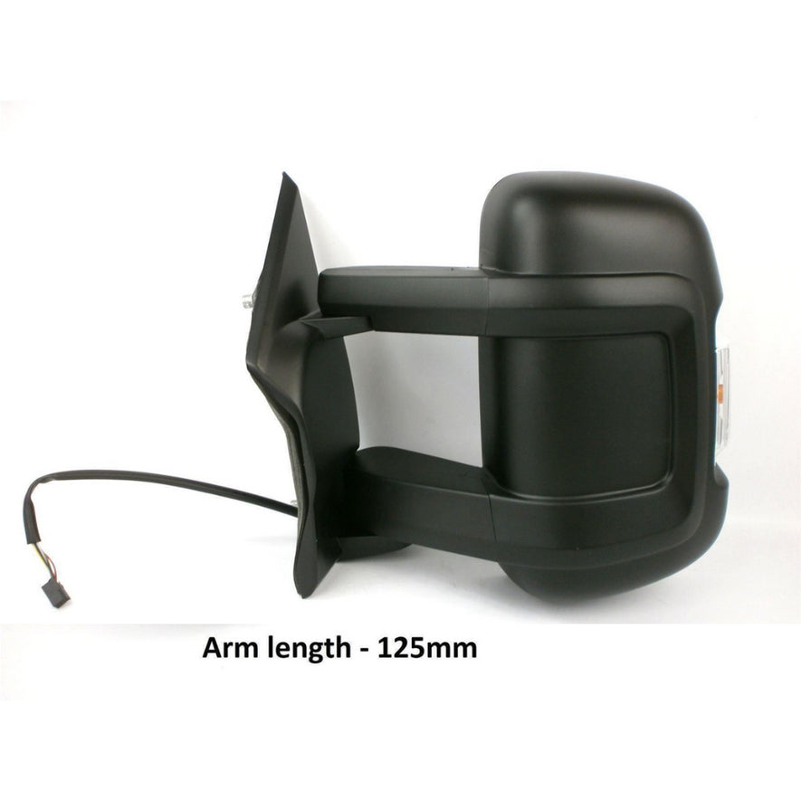 Citroen Relay 2006-2023 Medium Arm Electric Black Wing Door Mirror Left Side