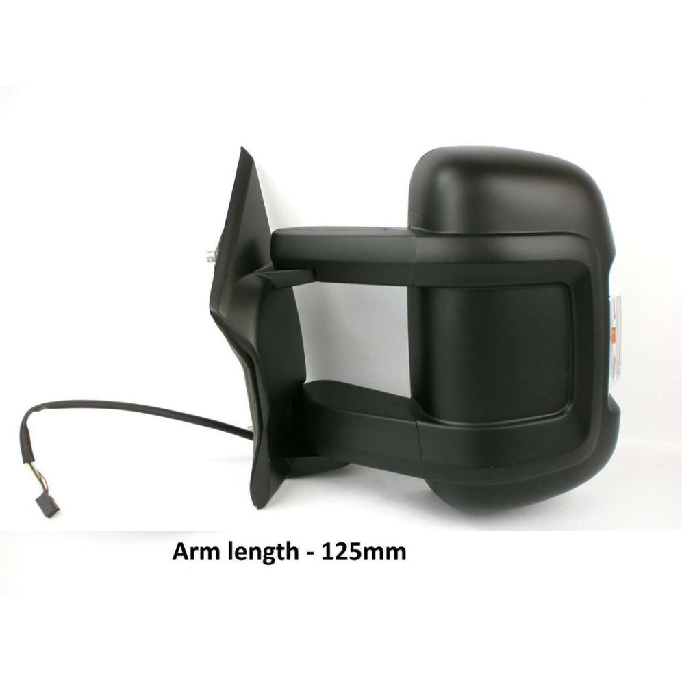 Citroen Relay 2006-2023 Medium Arm Electric Black Wing Door Mirror Left Side