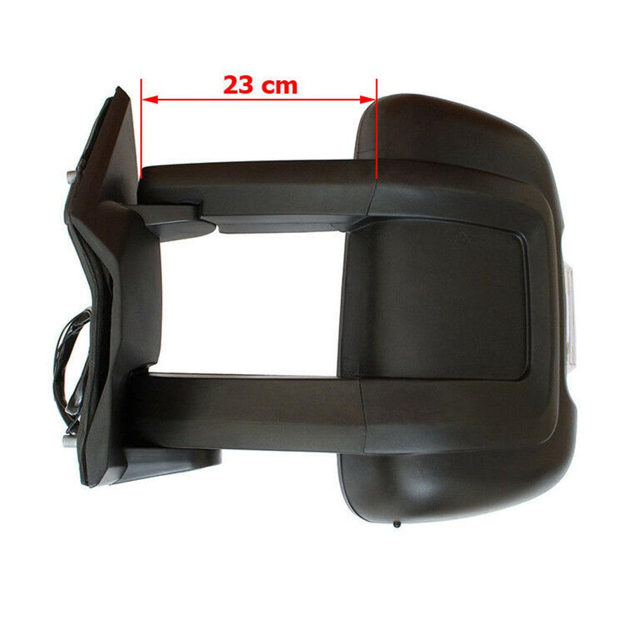 Citroen Relay 2006-2018 Long Arm Electric Black Door Wing Mirror Passenger Side - Spares Hut