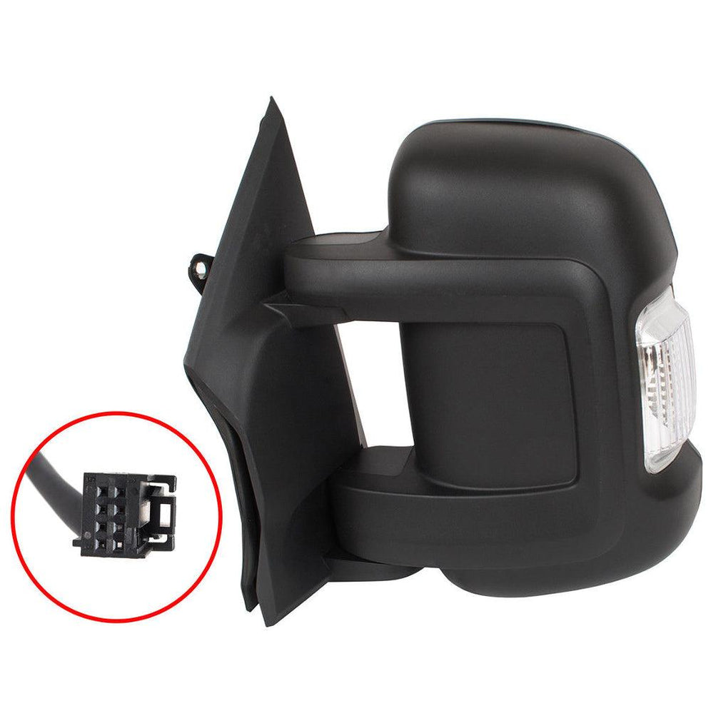 Peugeot Boxer Van 2006-2017 Manual Short Arm Black Wing Door Mirror Passenger Side - Spares Hut