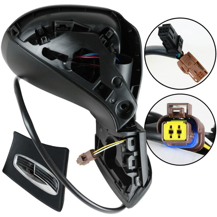 Peugeot 207 2006-2013 Electric Adjust Wing Door Mirror Primed Cover Drivers Side - SparesHut