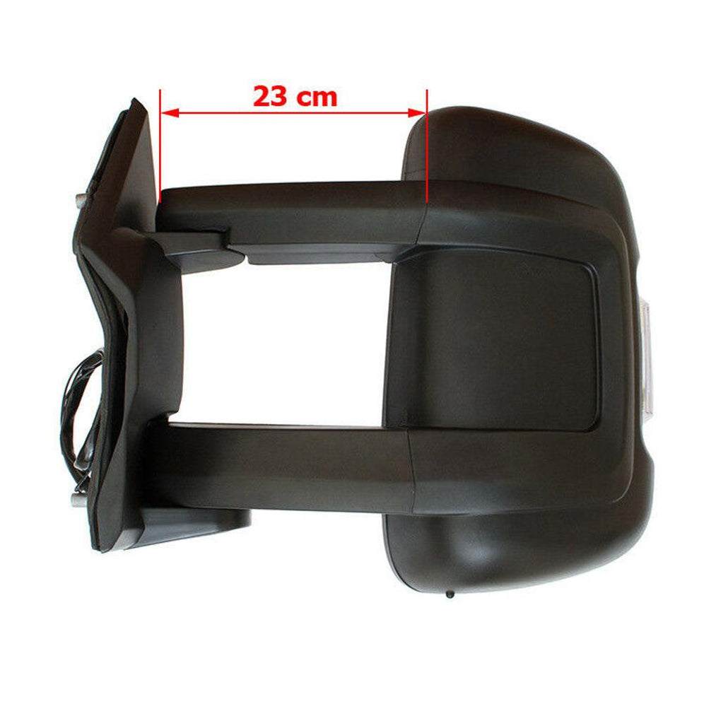 Fiat Ducato 2006-2018 Long Arm Electric Black Door Wing Mirror Passenger Side - Spares Hut