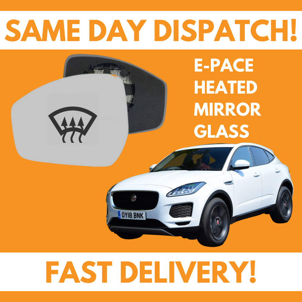 Jaguar E-Pace 2017-2020 Heated Door Wing Mirror Glass UK Left Passenger Side