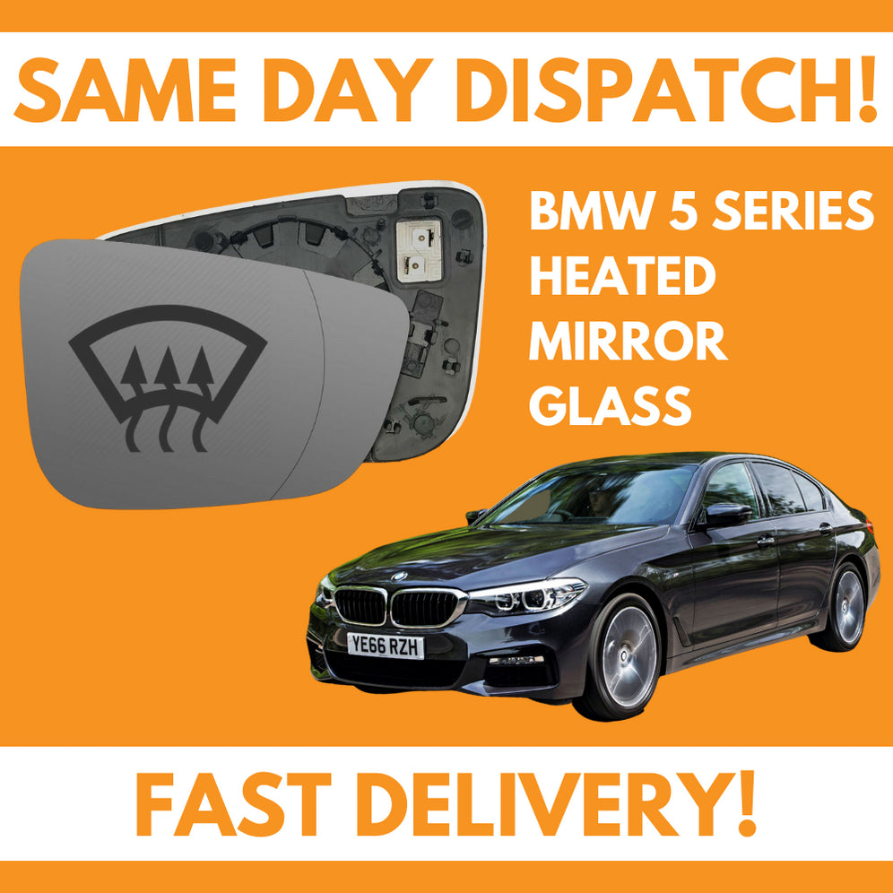 BMW 5 Series G30 2016-2020 Heated Door Wing Mirror Glass UK Right Drivers Side