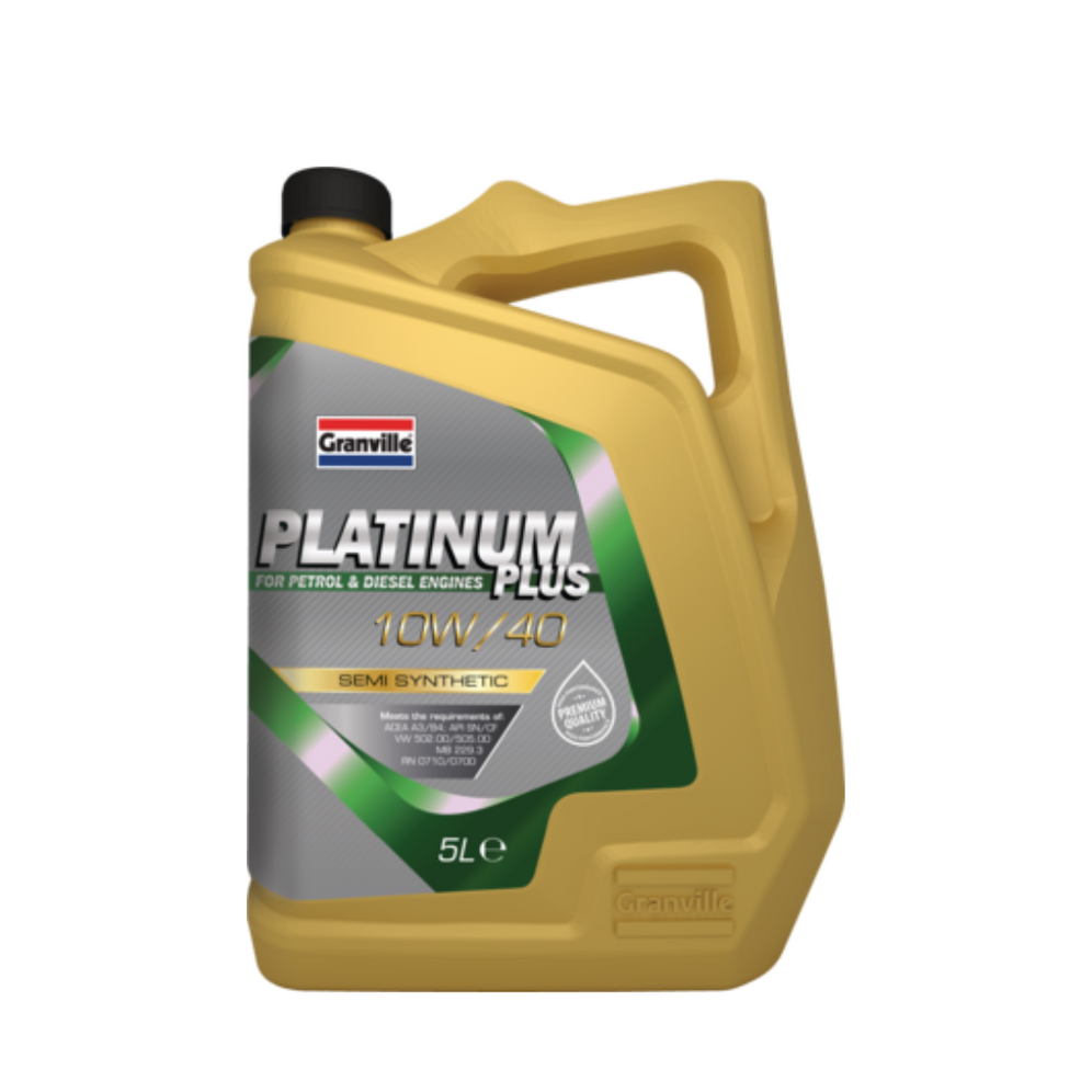 Car Engine Oil Granville Platinum Plus SAE 10w40 Semi Synthetic 5L 5 Litre A3 B4