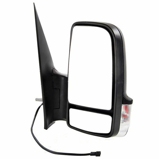 VW Crafter 2006-2016 Manual Short Arm Wing Door Mirror Black Cover Drivers Side - Spares Hut