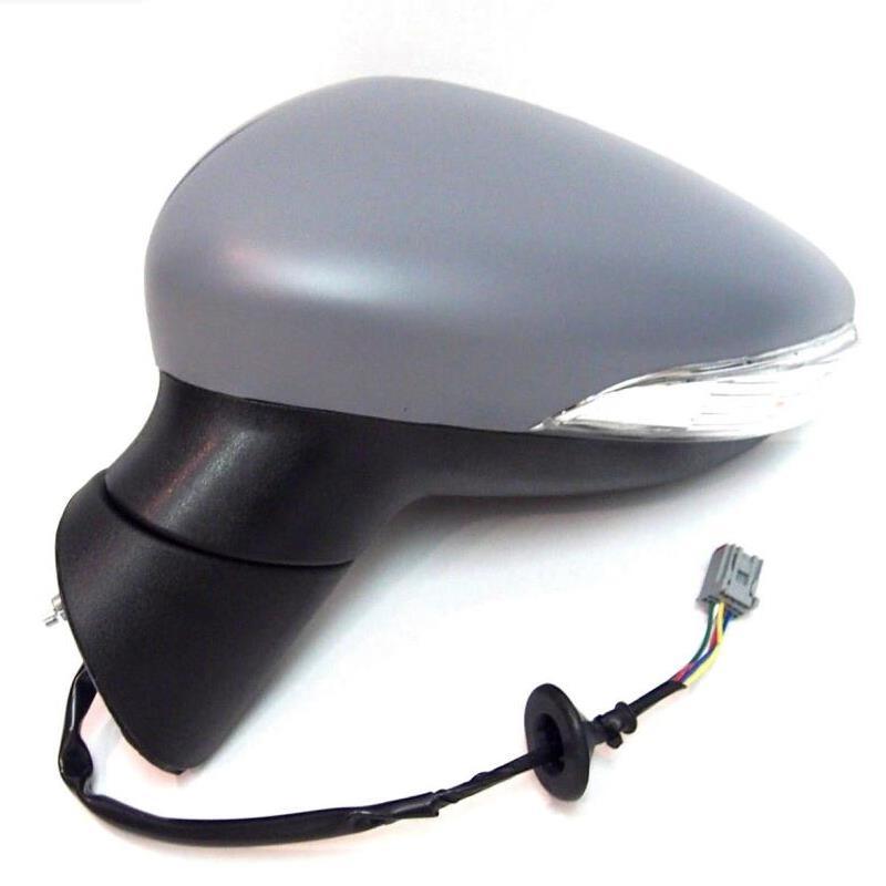 Ford Fiesta Mk7 2008-2012 Power Folding Wing Door Mirror Primed Left Side - Spares Hut