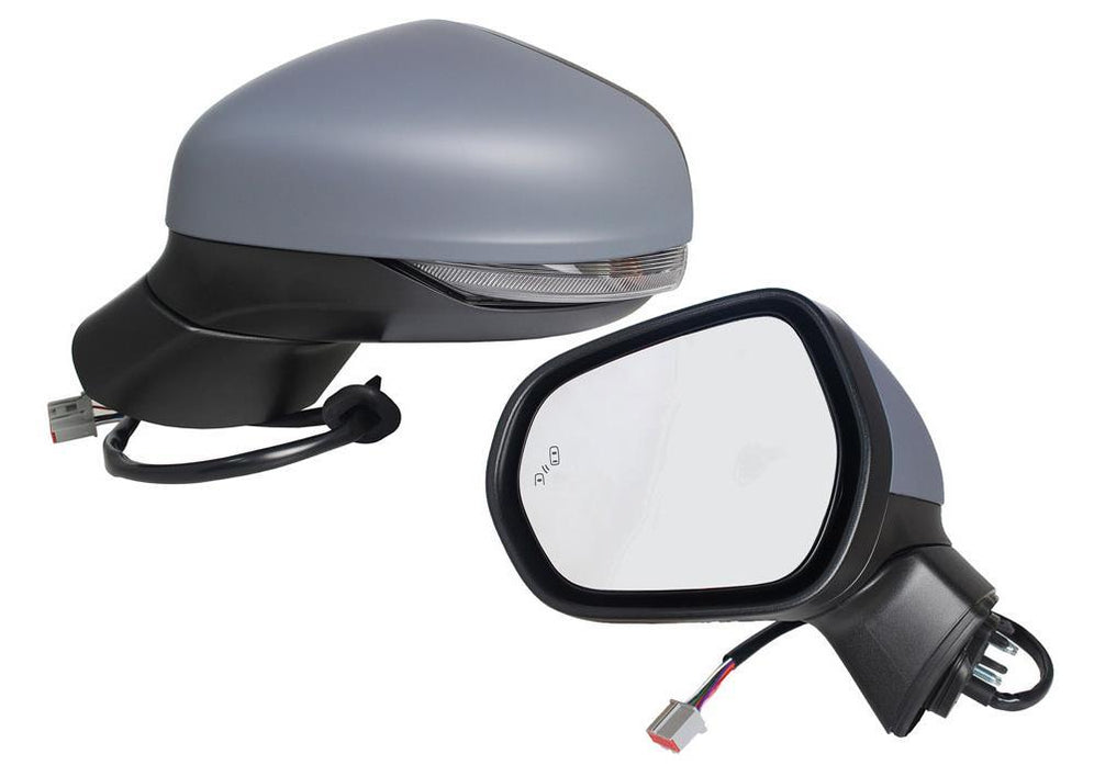Ford Fiesta MK8 2017-2020 Electric Wing Door Mirror Primed Passenger Side Left - Spares Hut