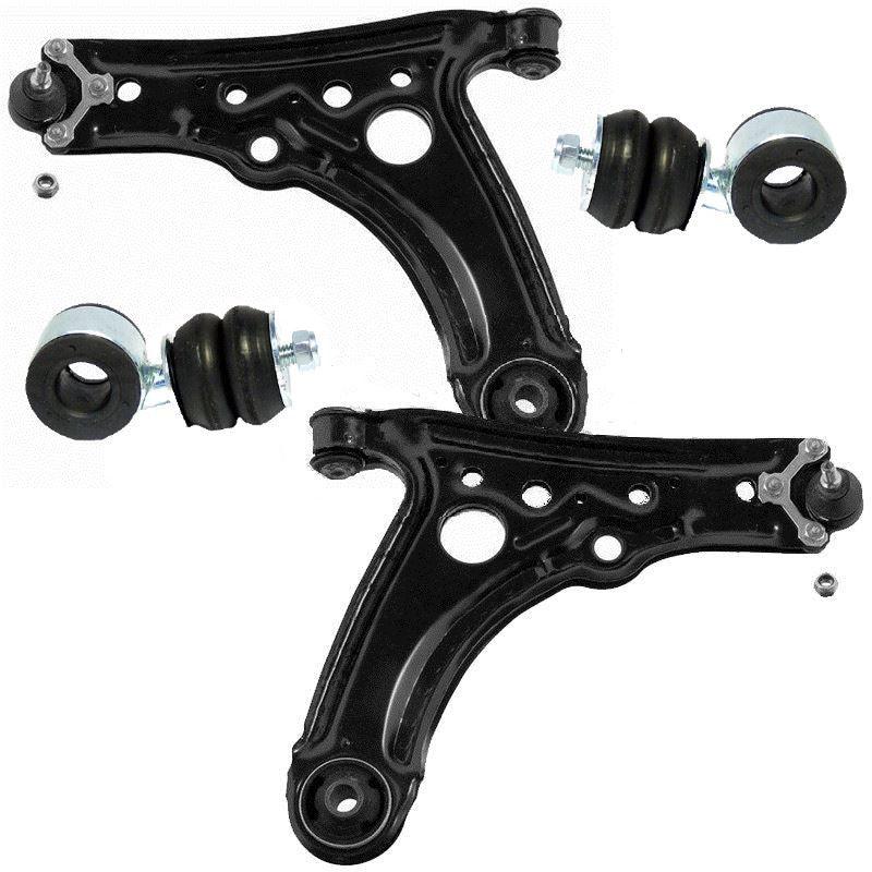 For Vw Polo Mk4 6N2 1999-2002 Front Lower Wishbones Arms and Drop Links Pair - Spares Hut