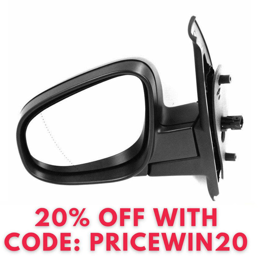 Renault Kangoo Van Wing Door Mirror Electric Black 2013-2019 Passengers Side - Spares Hut