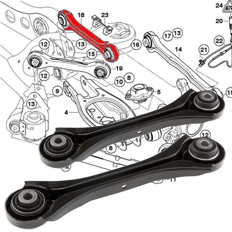 For BMW 3 Series E90/E91 2005-2013 Rear Upper Wishbones Suspension Arms Pair - Spares Hut