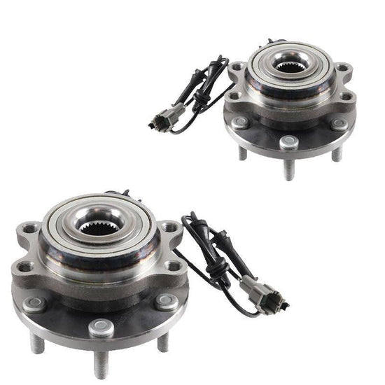 For Nissan Navara D40 2005-2015 Front Hub Wheel Bearing Kits Pair Inc ABS Sensor - Spares Hut